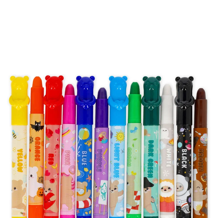 Set de 12 Crayons Gras Rotatifs Teddy Bear I LEGAMI