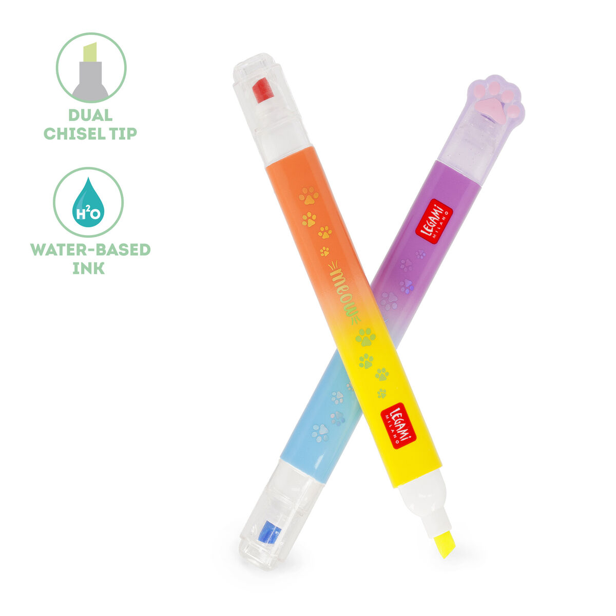 6 Surligneurs à double pointe Kitty