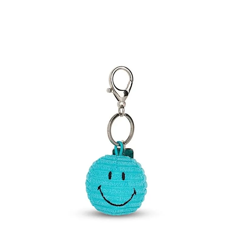 Porte Clés Smiley Velours Côtelé