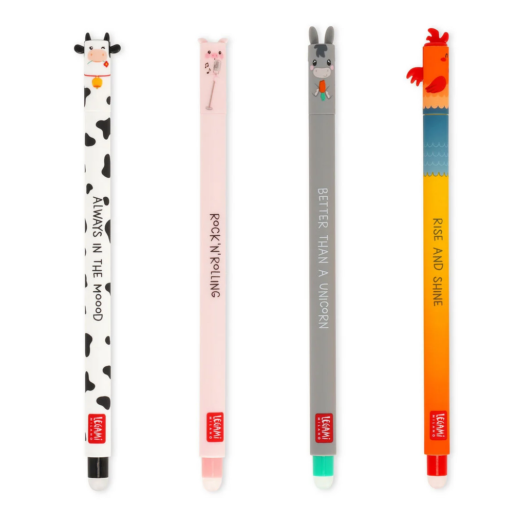 Set de 4 Stylos Gel Effaçable « Ferme »