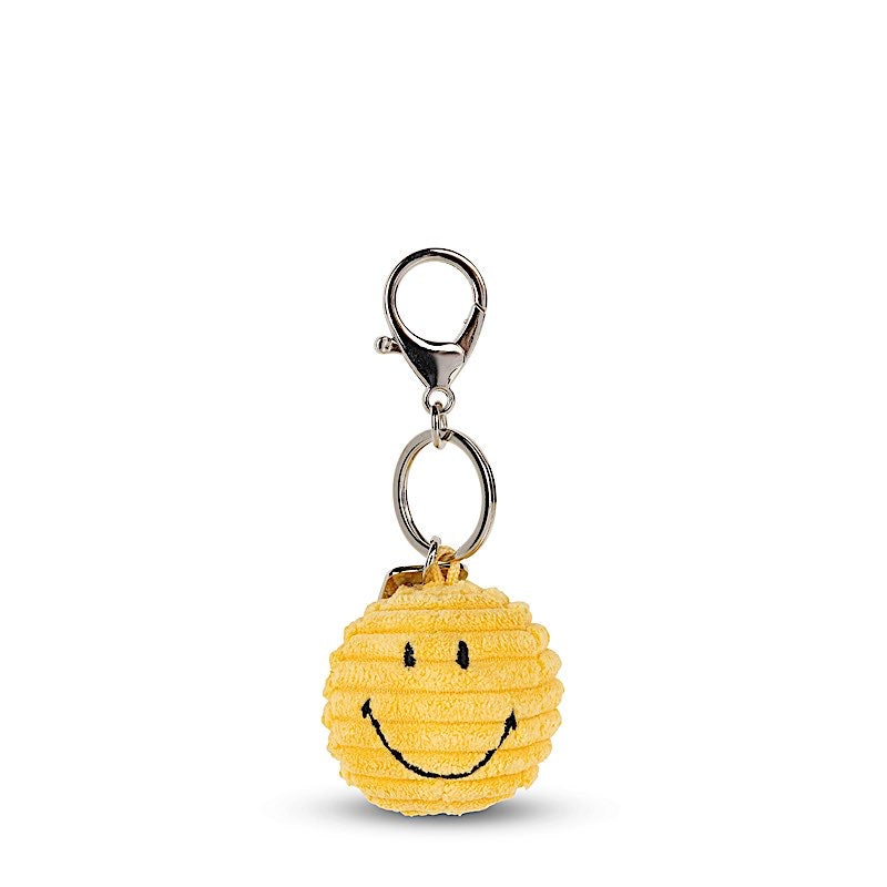 Porte Clés Smiley Velours Côtelé