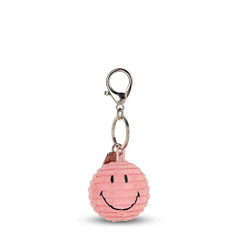 Porte Clés Smiley Velours Côtelé