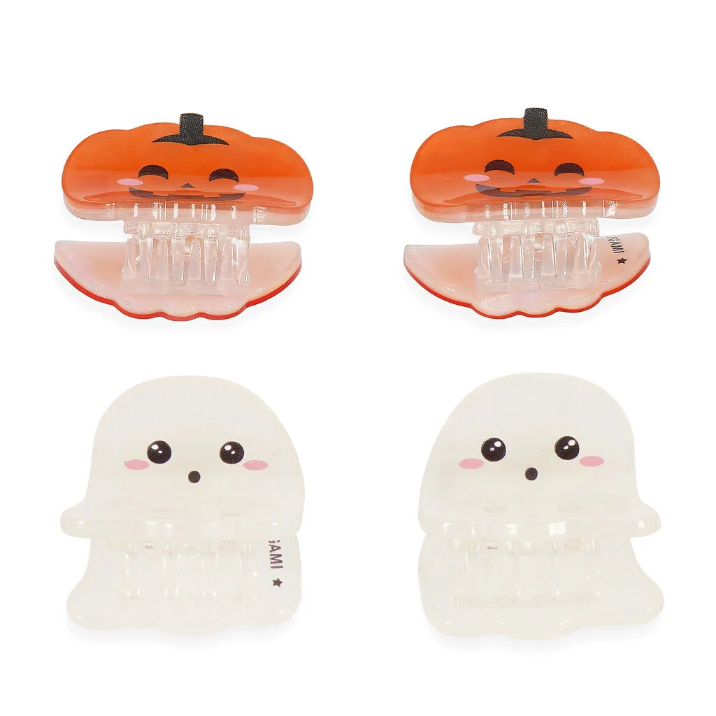 Set de 4 Mini Barrettes à Cheveux Ghost and Pumpkin Halloween I LEGAMI