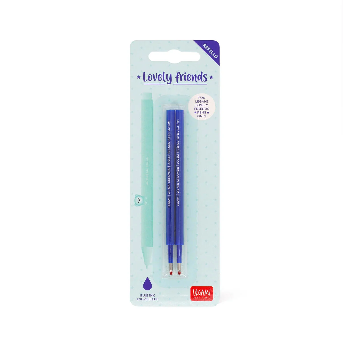 Set de 2 recharges pour stylo à encre gel lovely friends I LEGAMI