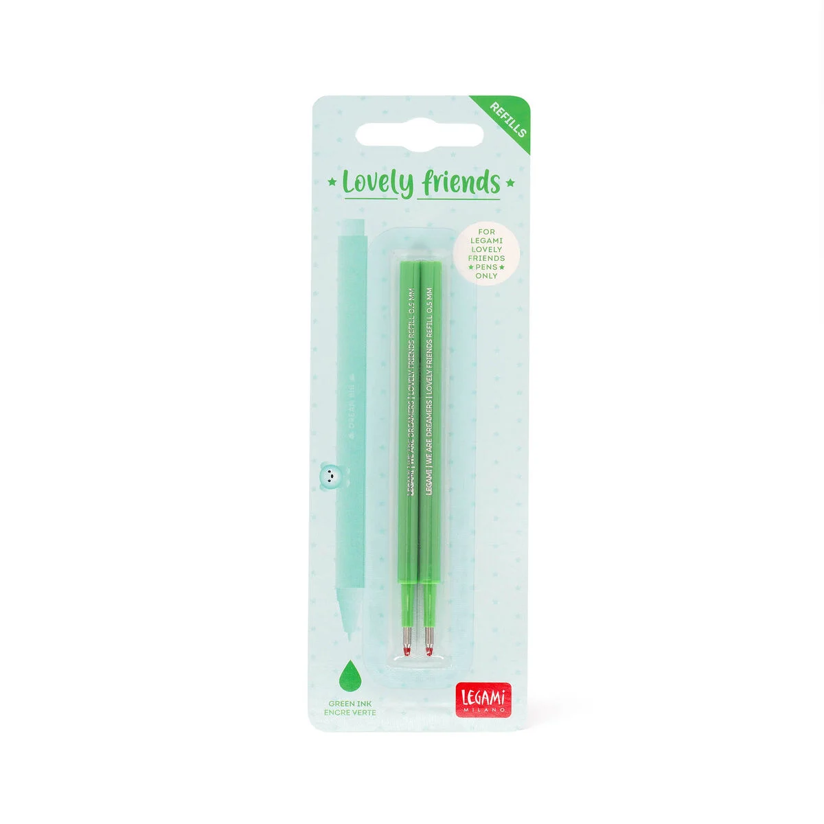 Set de 2 recharges pour stylo à encre gel lovely friends I LEGAMI
