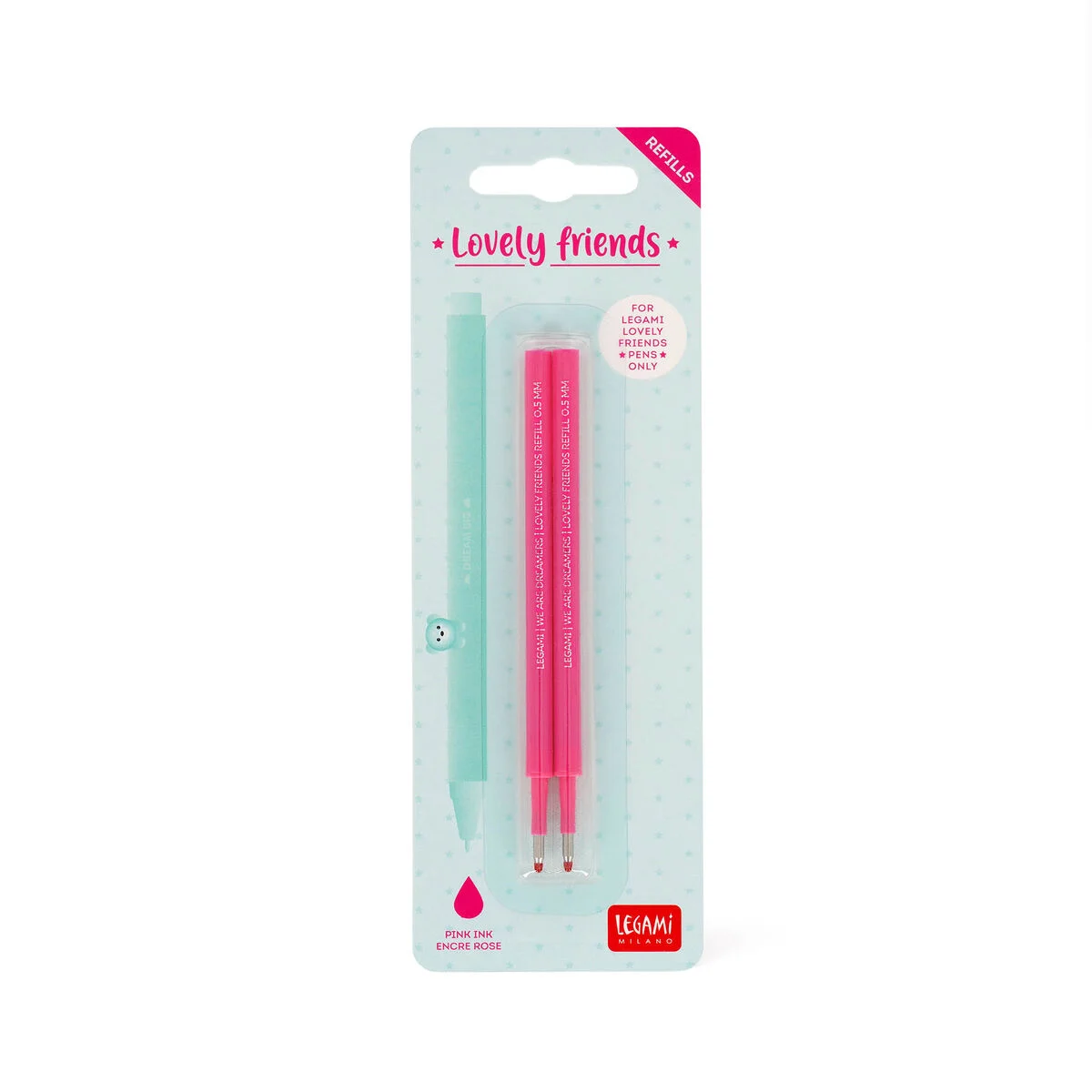 Set de 2 recharges pour stylo à encre gel lovely friends I LEGAMI