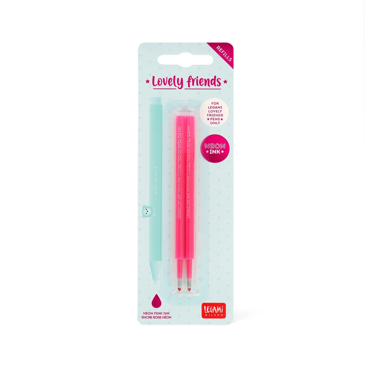 Set de 2 recharges pour stylo à encre gel lovely friends I LEGAMI