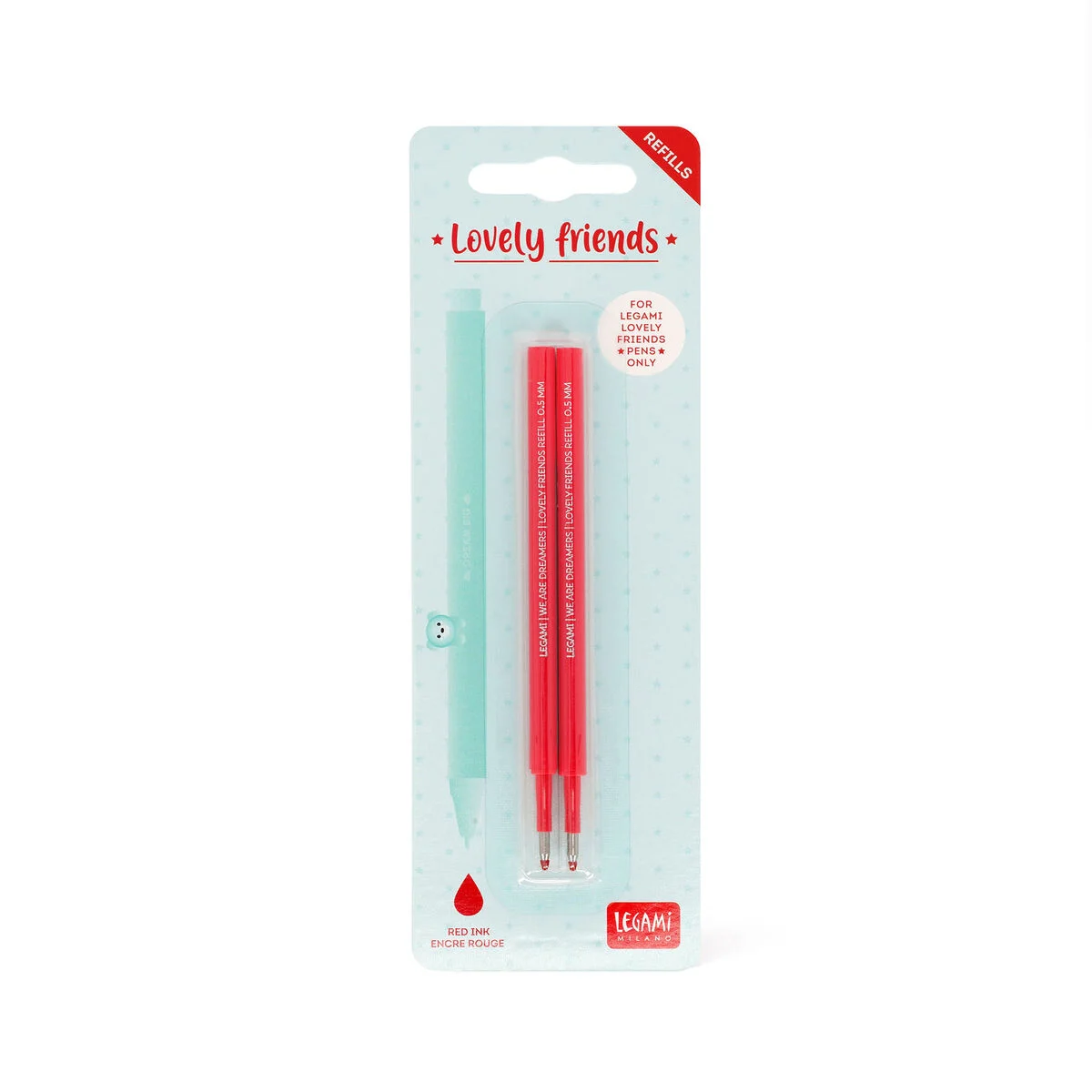 Set de 2 recharges pour stylo à encre gel lovely friends I LEGAMI