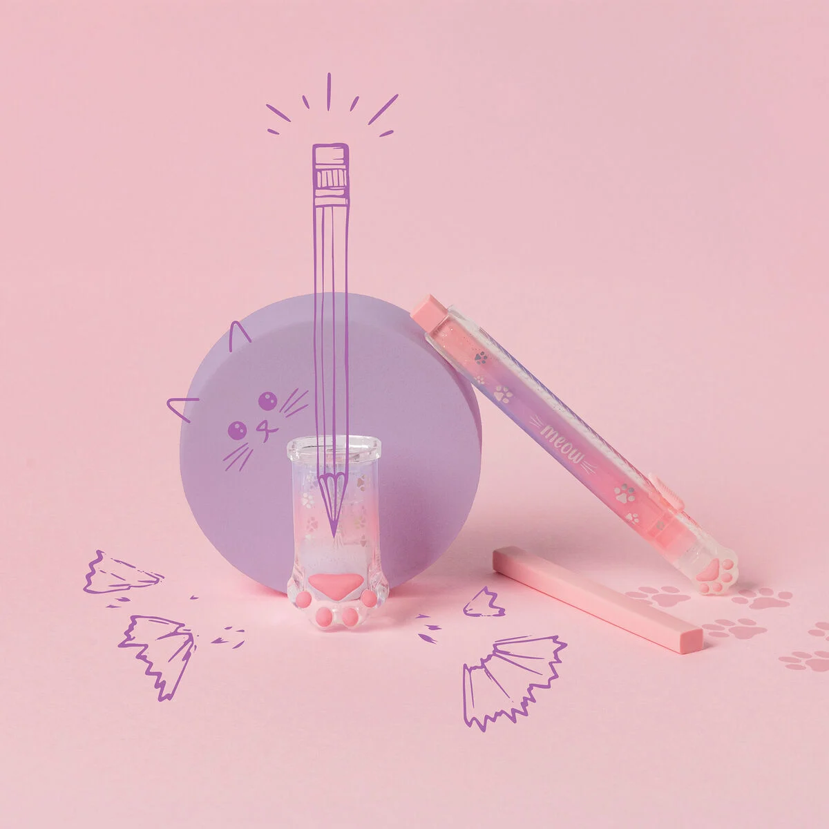 Gomme rétractable avec recharge Meow I LEGAMI